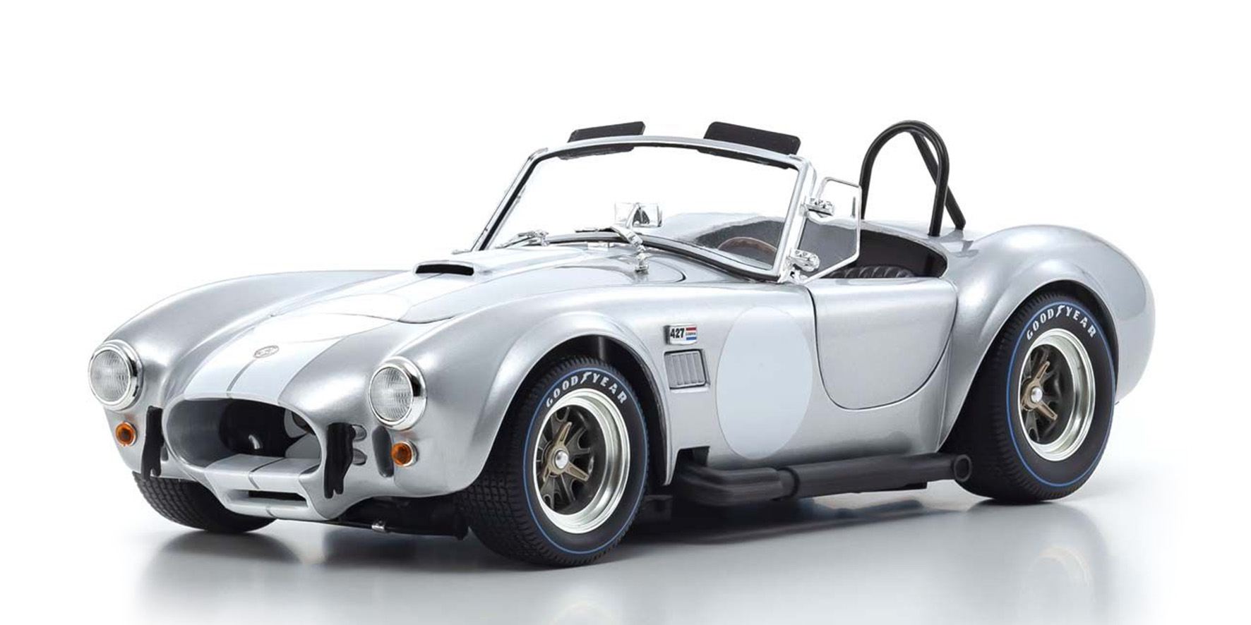 SHELBY COBRA 427 S/C - SILVER/WHITE(08047S)
