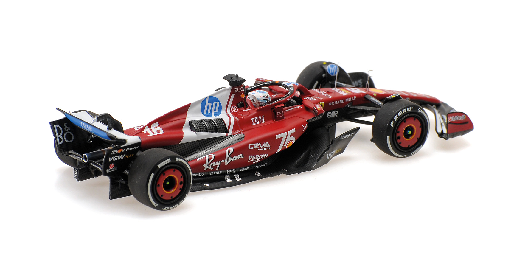 FERRARI SF-25 - CHARLES LECLERC - 2ND PLACE MONACO GP 2025 W/DRIVER FIGURINE