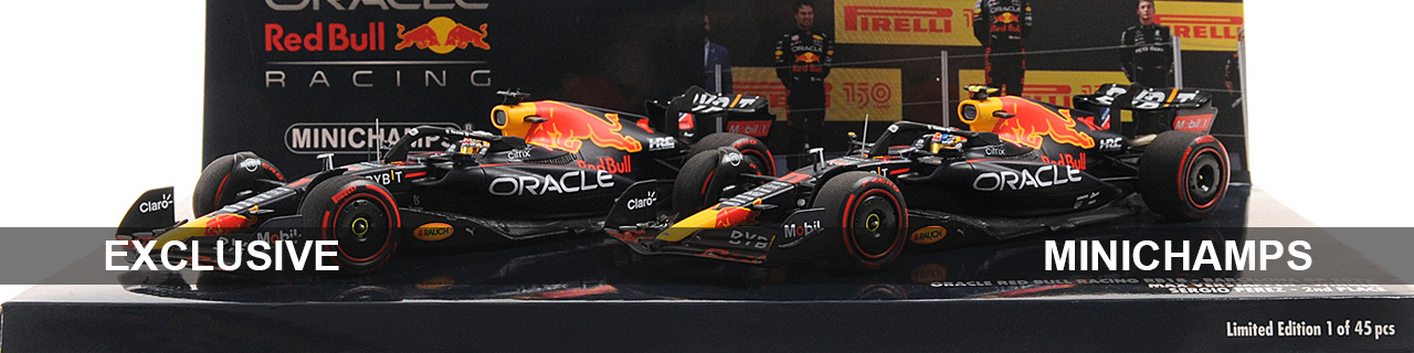 2-CAR SET - ORACLE RED BULL RACING RB18 - 1-2 FINISH VERSTAPPEN/PÉREZ - BARCELONA GP 2022 - EXC. MCH