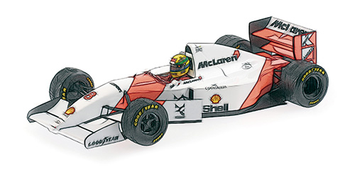 MCLAREN FORD MP4/8 - AYRTON SENNA - WINNER EUROPEAN GP 1993 WITH FLAG -DIRTY VERSION