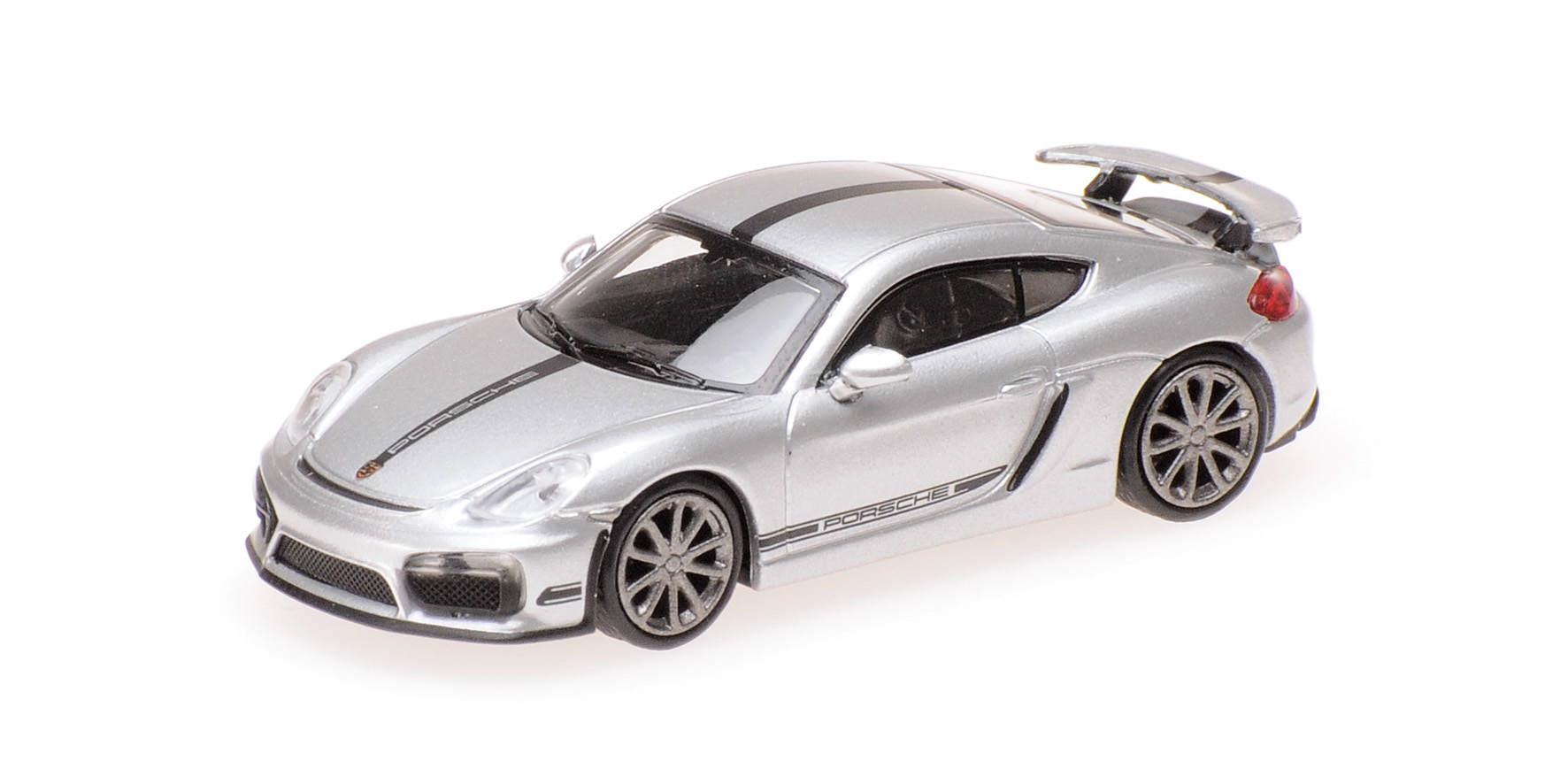 PORSCHE CAYMAN GT4 - 2016 - SILVER W/ BLACK STRIPE & BLACK WORDING