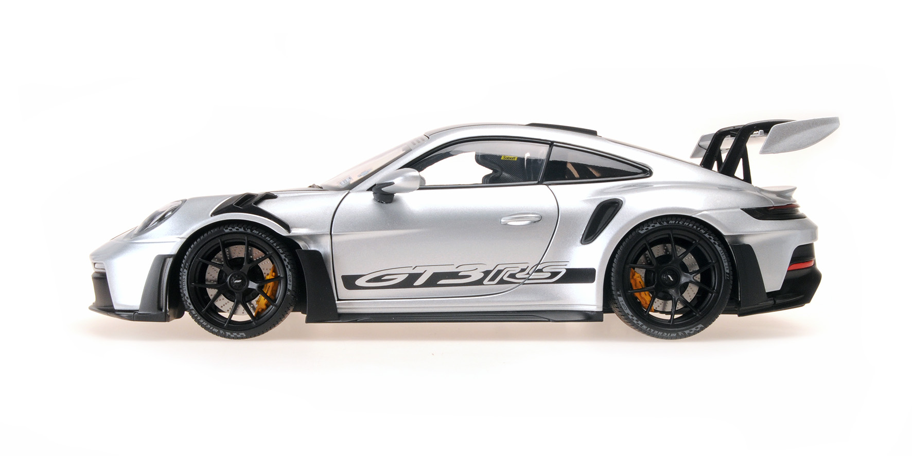 PORSCHE 911 (992) GT3 RS - 2022 - SILVER W/WEISSACH PACKAGE W BLACK DECOR + WHEELS - SINGLE NUMBERED