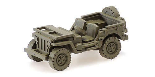 JEEP W/SPARE WHEEL + WINDSHIELD DOWN - PAINTED