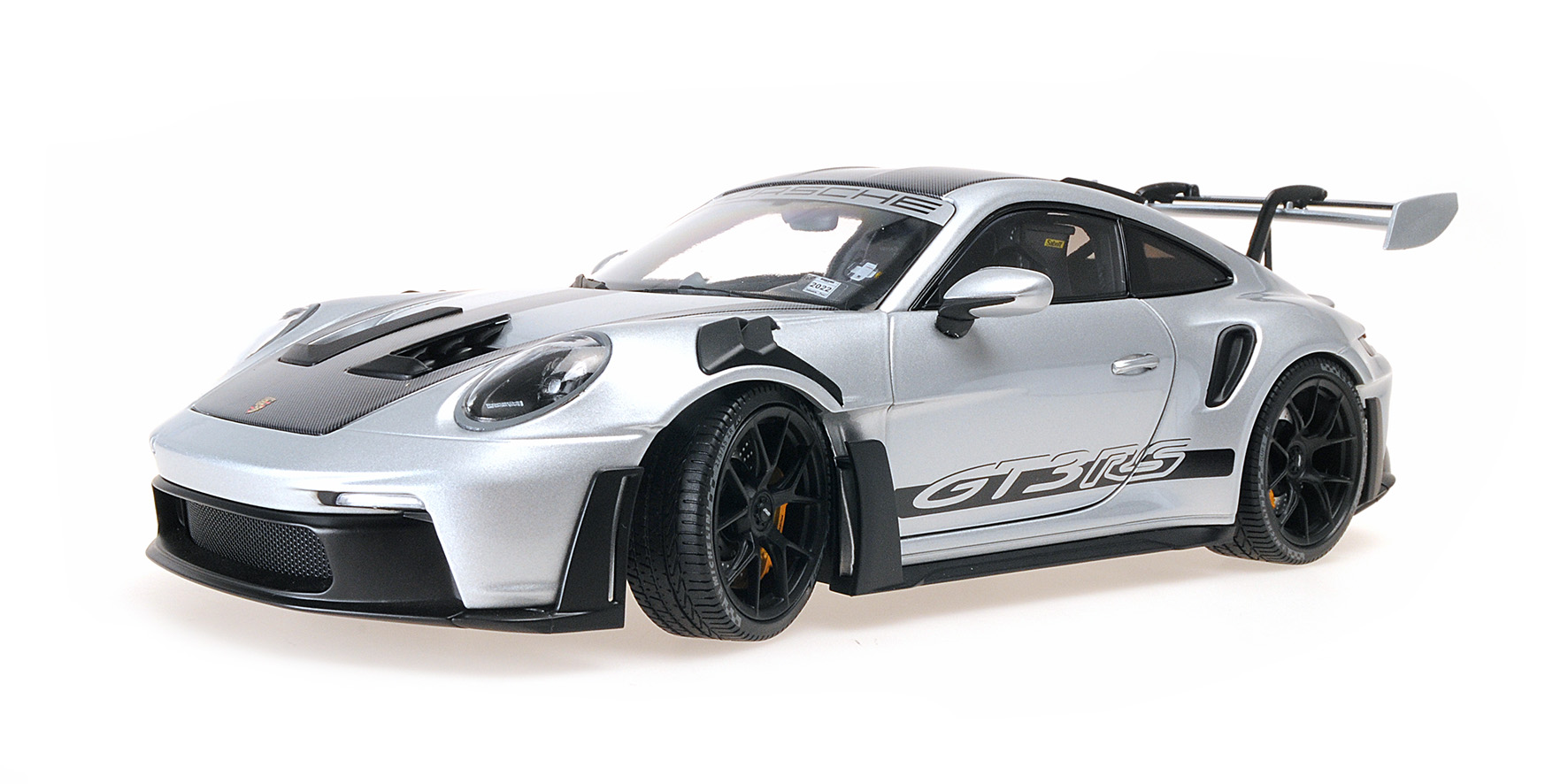 PORSCHE 911 (992) GT3 RS - 2022 - SILVER W/WEISSACH PACKAGE W BLACK DECOR + WHEELS - SINGLE NUMBERED