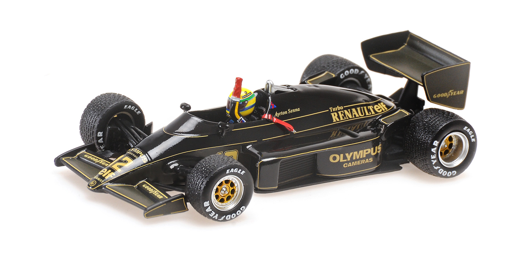 LOTUS RENAULT 97T - AYRTON SENNA - GP PORTUGAL 1985 (W/RAIN TYRES) - 1ST CAREER WIN - END OF  RACE
