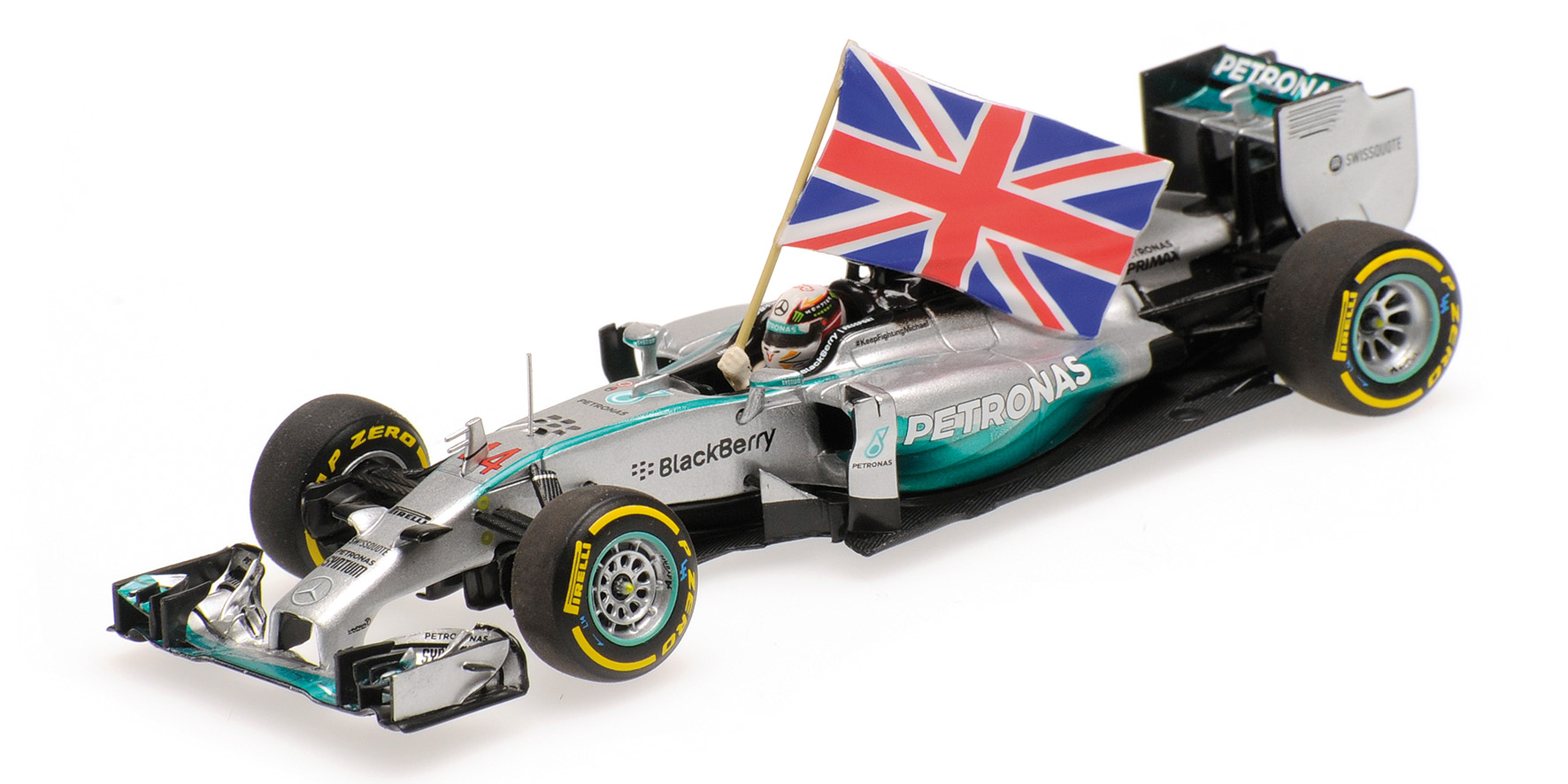 MERCEDES AMG PETRONAS F1 TEAM W05 - LEWIS HAMILTON - WINNER ABU DHABI GP 2014 W.FLAG