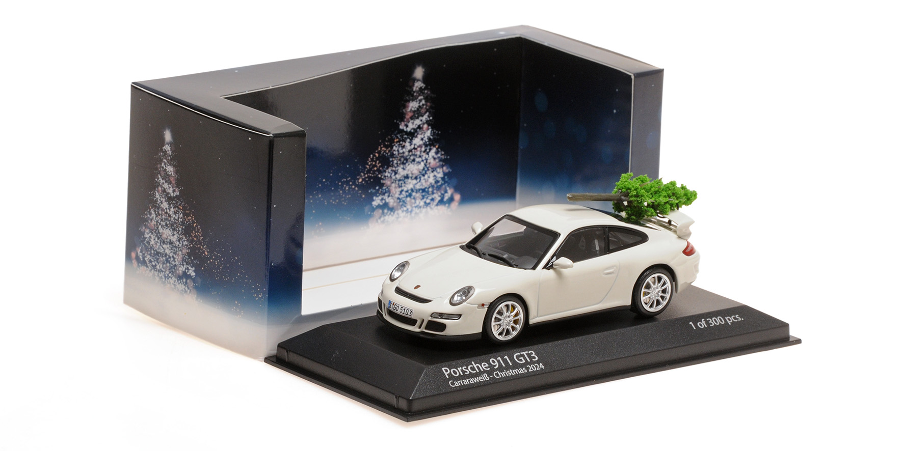PORSCHE 911 GT3 - 2006 - WHITE + CHRISTMAS TREE - CHRISTMAS 2024