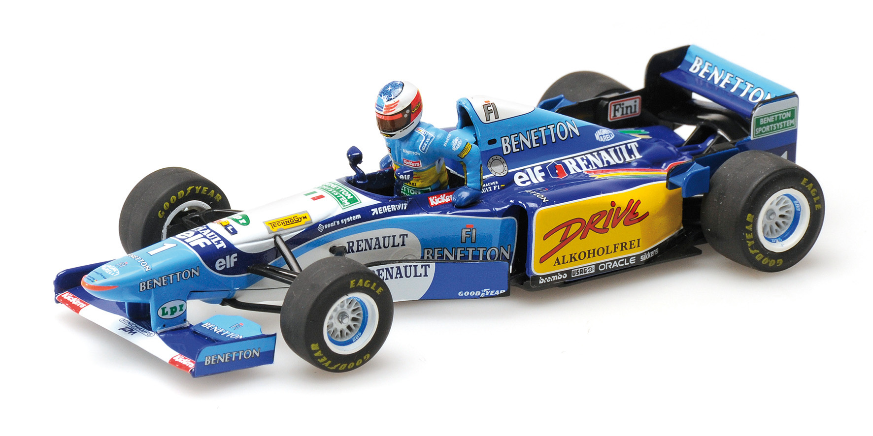 SET BENETTON RENAULT B195 + FIGURINE - MICHAEL SCHUMACHER - 1995