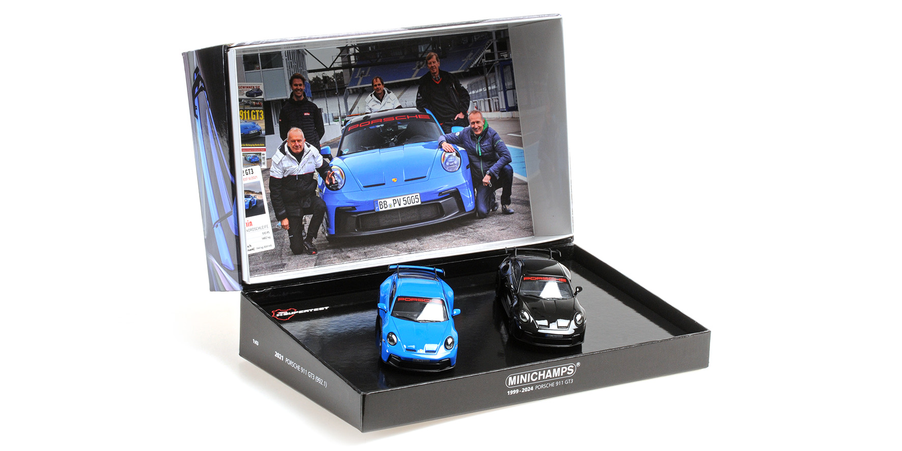 2 - CAR SET - PORSCHE 911 (992) GT3 - 2021 - SHARKBLUE & BLACK - SPORT AUTO