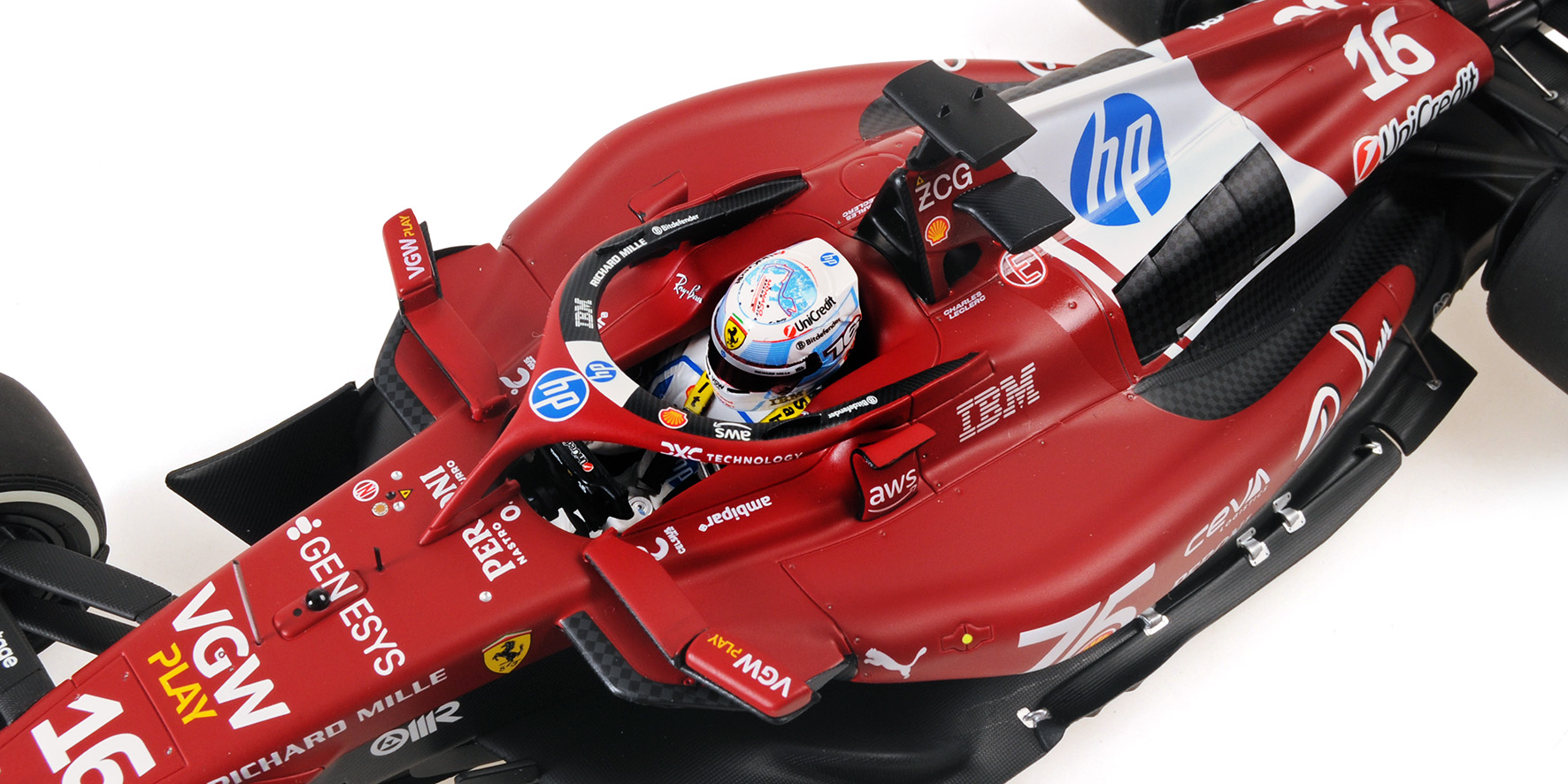 FERRARI SF-25 - CHARLES LECLERC - 2ND PLACE MONACO GP 2025 W/DRIVER FIGURINE