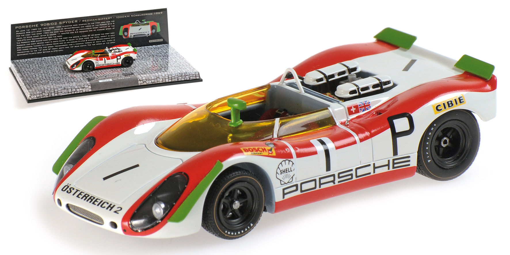 PORSCHE 908/02 SPYDER - REDMAN/SIFFERT - NÜRBURGRING 1969