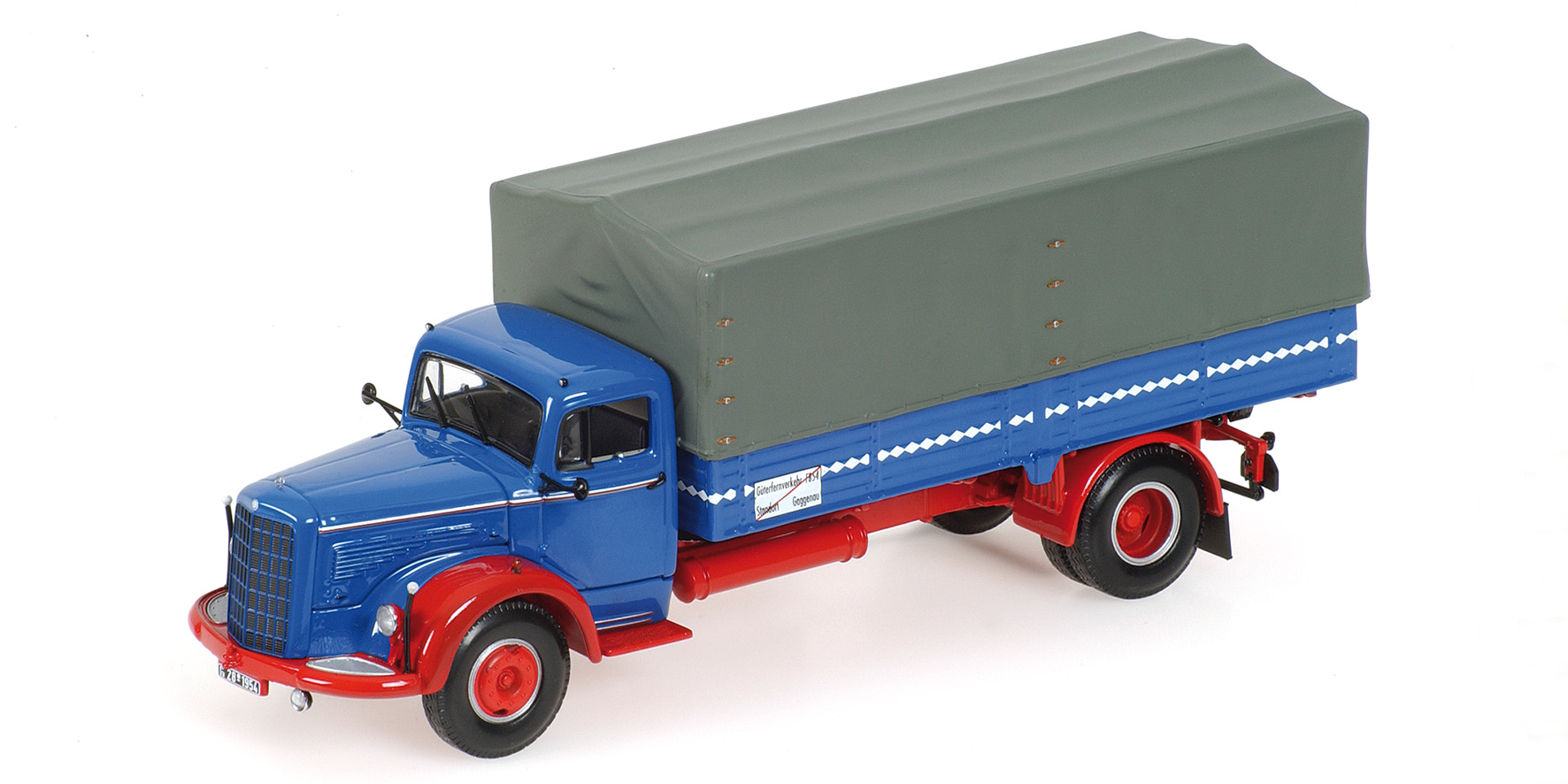 MERCEDES-BENZ L 315 - PRITSCHE - 1954 - BLUE/RED