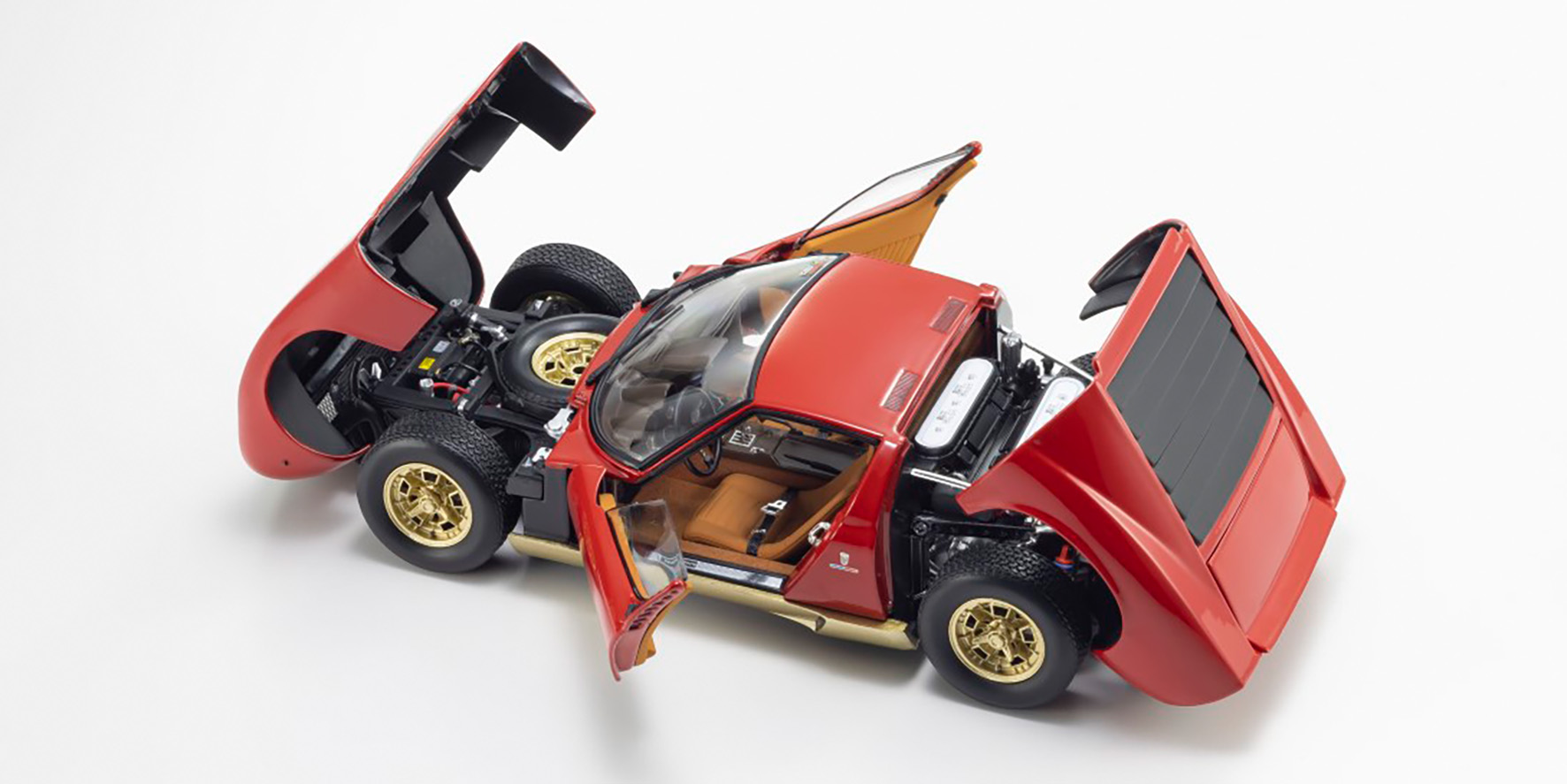 LAMBORGHINI MIURA P400 - RED/GOLD - (08314R)