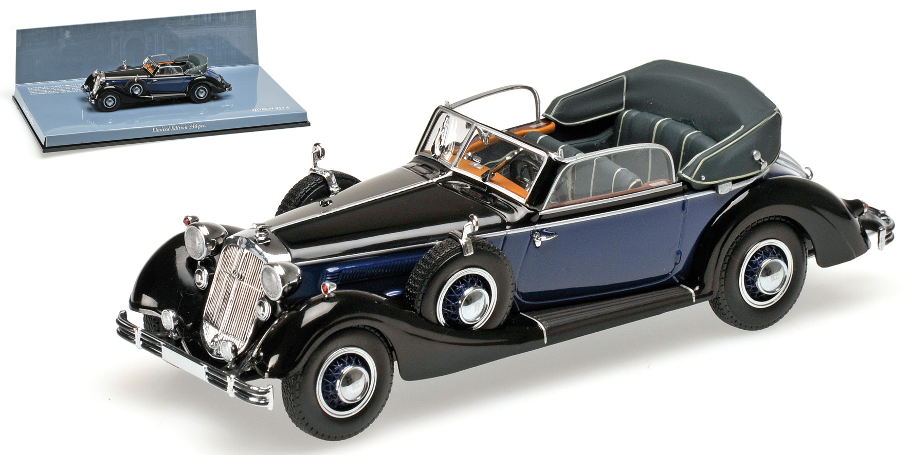 HORCH 853A CABRIOLET - 1938 - BLACK/BLUE