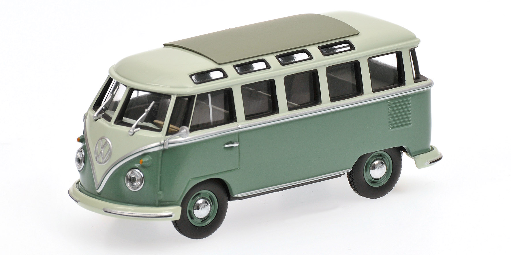 VOLKSWAGEN T1 SAMBA BUS - 1961 - TURQUOISE/BLUE WHITE