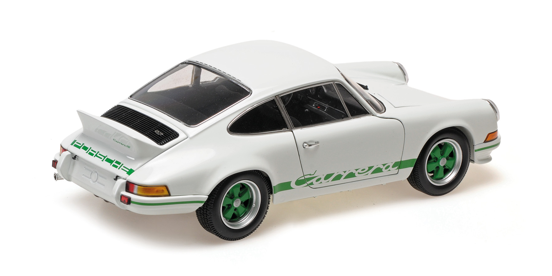 PORSCHE 911 CARRERA RS - 1972 - WHITE W/GREEN DECOR