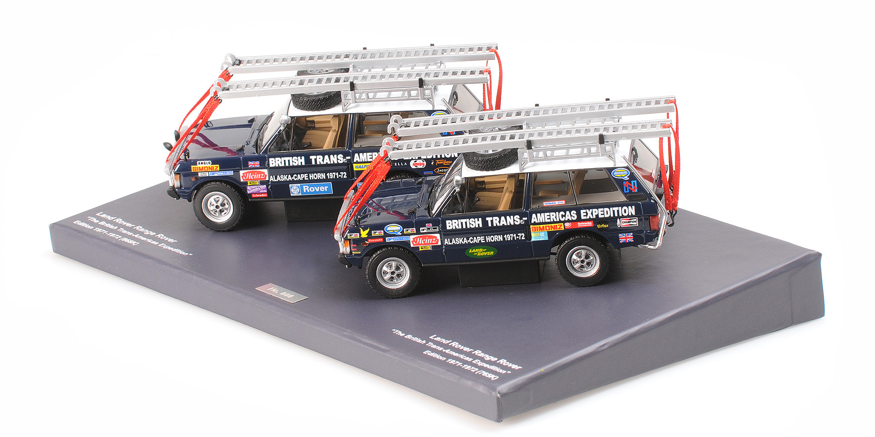 2 CAR SET - LAND ROVER THE BRITISH TRANS AMERICAS EXPEDITION